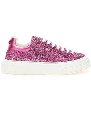 Casadei Fuchsia Leather Trainer - Purple