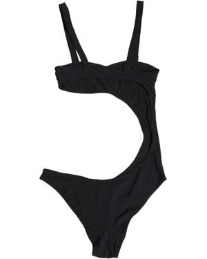 Dolce & Gabbana Black Embellished Cutout Bandeau One Piece Swimwear