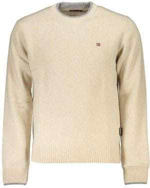 Napapijri Crew Neck Embroide Jumper - Natural