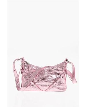 Givenchy Lamè Leather Voyou Shoulder Bag - Pink