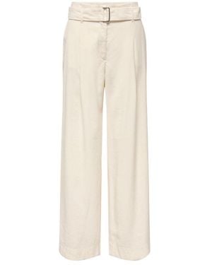 ONLY Cream Polyester Dress Pants - Natural