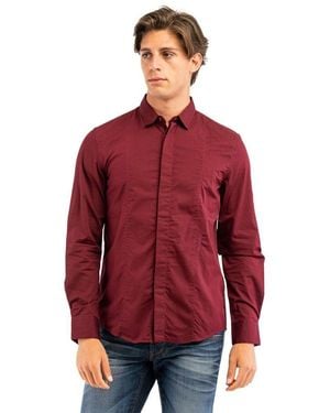 Bikkembergs Bordeaux Cotton Dress Shirt - Red