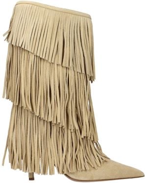 Paris Texas Suede Boots/Ecru - Natural