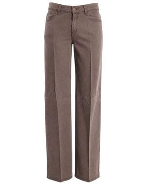 Guess Beige Lyocell Flared Trousers - Brown
