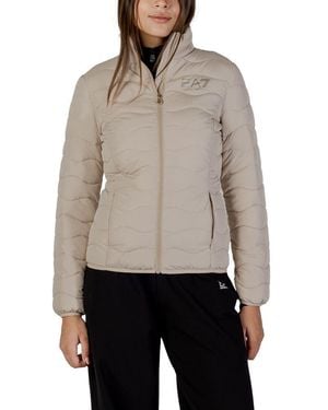 EA7 Beige Polyester Bomber - Gray