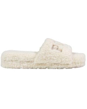 Ralph Lauren Cream Textile Slippers - White