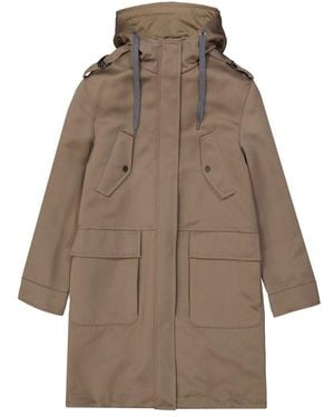 Brunello Cucinelli Blend Cotton Parka - Brown