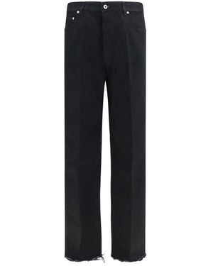 Rick Owens Black Cotton Flared Jeans
