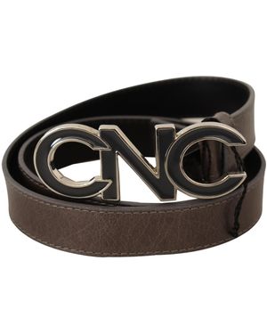 CoSTUME NATIONAL Brown Letter Logo Buckle Belt - Multicolour