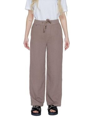 Street One Brown Cotton Casual Trousers