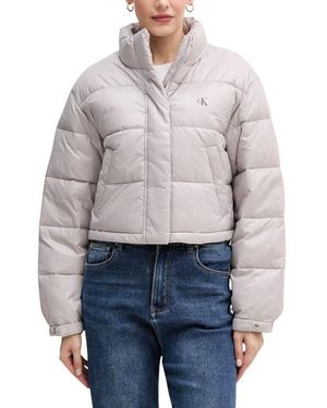 Calvin Klein Purple Polyamide Jackets And Coat - Gray