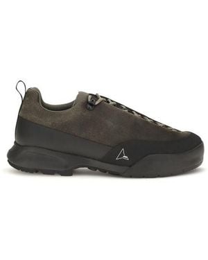 ROA Brown Calf Leather Bos Taurus Athletic Sneakers - Black