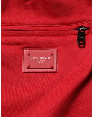 Dolce & Gabbana Red Dg Logo Cotton Jogger Men Sweatpants Pants