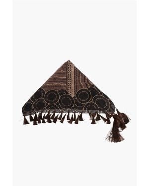 DSquared² Patterned Silk Foulard With Tassels - Multicolor