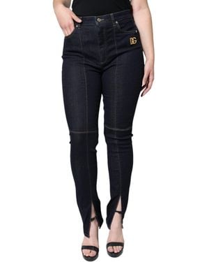 Dolce & Gabbana Cotton Blend Skinny Denim Jeans - Blue