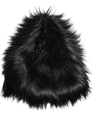 Dolce & Gabbana Acrylic Fur Bucket Hat - Black