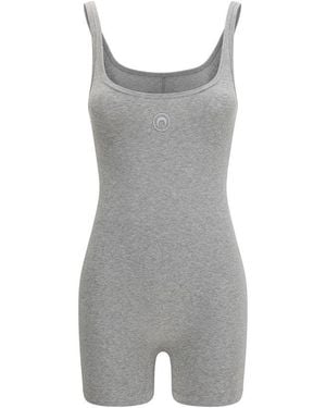 Marine Serre Grey Cotton Jumpsuit