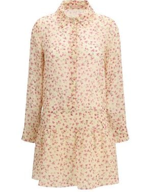 Kristina Ti Multicolour Ramie Casual Dress - Natural