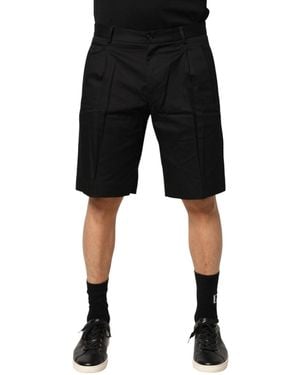 Dolce & Gabbana Black Cotton Stretch Mid Wasit Bermuda Shorts