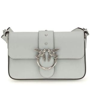 Pinko Grey Calf Leather Bos Taurus Shoulder Bag
