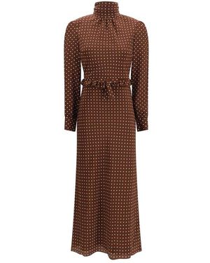 Alessandra Rich Brown Silk Casual Dress