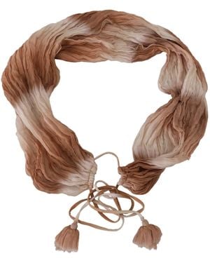 Ermanno Scervino Silk Wrap Shawl Foulard Scarf - Brown
