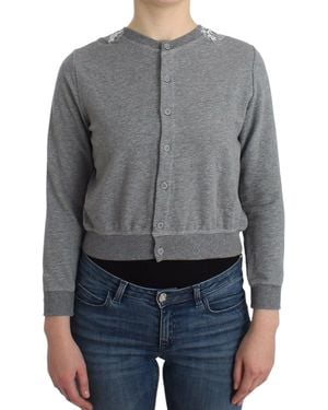 Ermanno Scervino Chic Cotton Blend Short Cardigan - Grey