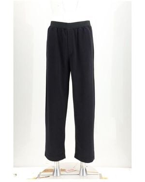MM6 by Maison Margiela Black Cotton Casual Trousers - Blue
