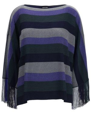Giorgio Armani Multicolour Viscose Sweatshirt - Blue