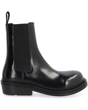 Bottega Veneta Brushed Leather Chelsea Boots - Black