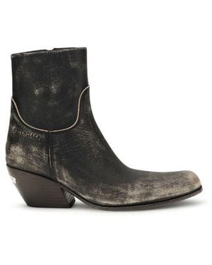Balenciaga Calf Leather Bos Taurus Ankle Boots - Black