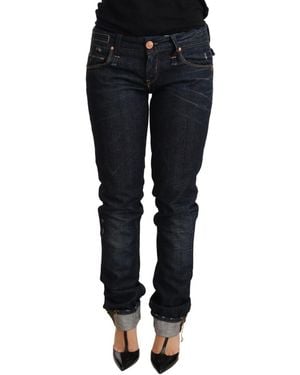 Acht Elegant Low Waist Skinny Dark Jeans - Black
