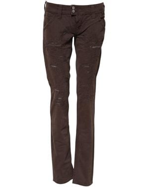 CYCLE Brown Cotton Low Waist Skinny Casual Jeans