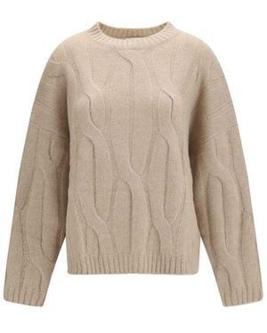 Allude Beige Cashmere Sweater - Natural