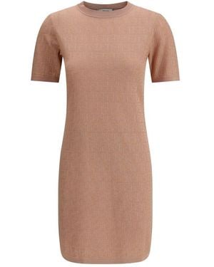Fendi Ff Pattern Midi Dress - Pink