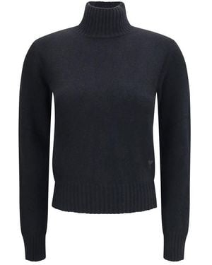 Ami Paris Black Cashmere Turtleneck - Blue