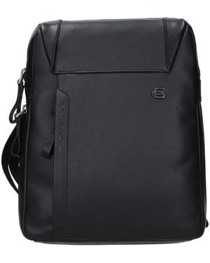 Piquadro Black Leather Crossbody Bag