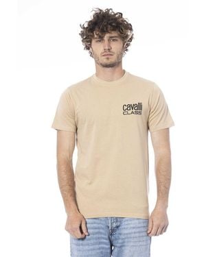 Roberto Cavalli Cotton T-Shirt - Natural