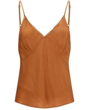 forte_forte Orange Silk Sleeveles T - Brown