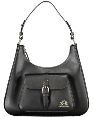 La Martina Elegant Leather Shoulder Bag - Black