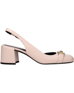 Versace Pink Leather Mid Heel Pumps