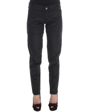 Ermanno Scervino Cotton Blend Regular Fit Trousers - Blue