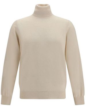 Brunello Cucinelli Beige Cashmere Turtleneck - Natural