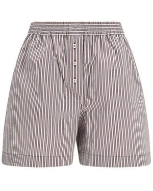 Brunello Cucinelli Multicolor Cotton Bermuda Shorts - Gray