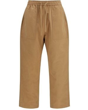 Maison Kitsuné Beige Cotton Casual Trousers - Natural