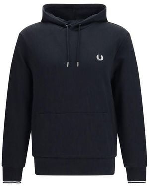 Fred Perry Black Cotton Sweatshirt - Blue