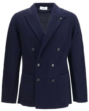 Lardini Blue Wool Oves Aries Blazer