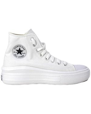 Converse White Cotton High Top Sneakers
