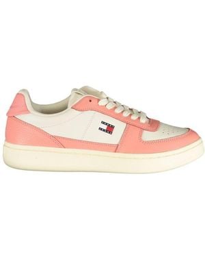 Tommy Hilfiger White Polyurethane 's Trainer - Pink