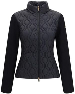 Moncler Black Cotton Shell Jacket - Blue